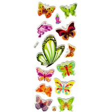 Limmy Sticker Kabartmalı Stiker Defter Planlayıcı KZY1062 16 x 7 cm Kelebek