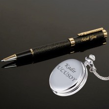 Hediye Vakti Kişiye Özel Köstekli Saat ve Beradley Imza Kalemi Ofis Hediye Seti