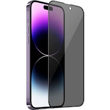 Mettzchrom iPhone 13 Pro Max Uyumlu Kırılmaz Cam Privacy Hayalet Tam Kaplayan Ekran Koruyucu