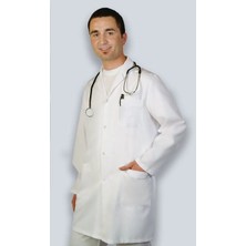 Klasik Yaka Orta Boy Uzun Kol Doktor Öğretmen Öğrenci Beyaz Önlük