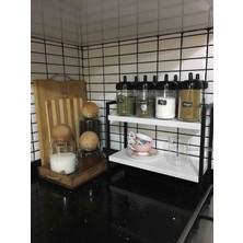 Ceneko Metal Tezgah Üstü Baharatlık Düzenleyici Organizer Banyo Mutfak Rafı Kitaplık Masa