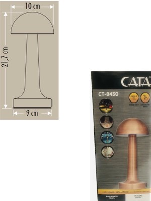 Cata Retro Bakır Dokunmatik Şarjlı Dekoratif Masa Lambası CT-8430