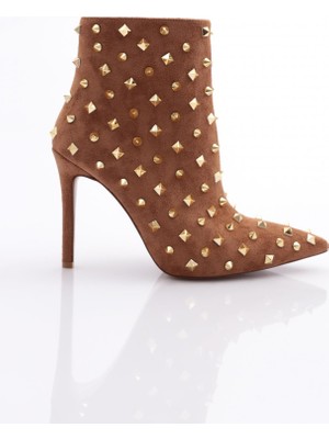 DGN 1123 Kadin Diken Taşli Topuklu Bot