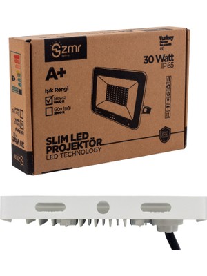 Aybastılı 30 Watt - 220 Volt 6500K IP65 150* Işık Açısı Beyaz Slim Kasa LED Projektör (81)