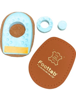 Foottab Topuk Dikeni Tabanlık, Hakiki Deri Topukluk, Ortapedik Yarım Ayakkabı Tabanı, 1 Çift