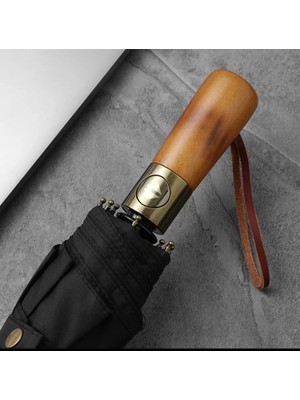 10 Telli Ahşap Sap Premium Otmatik Şemsiye