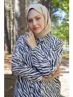 Spesniks Zebra Desen Tunik-Bej