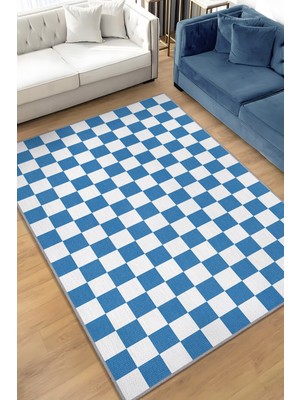 Homshtag Minimalist Yeşil Beyaz Halı Kareli Oturma Odası Halısı Retro Tarzı Salon Halısı