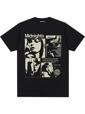 Köstebek Siyah Taylor Swift - Midnights (Unisex) T-Shirt