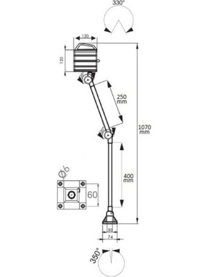 Erc H-26-65 Halojen Makine Aydınlatma Lambası