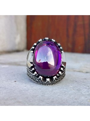 FK Gümüş Ametist Zirkon Taşlı Erkek Yüzük