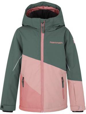 Hannah Kigali Jr Kız Çocuk Su Geçirmez Şişme Mont Polyester Gri-Pembe Outdoor Kullanım 146-152 cm
