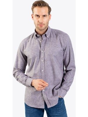 Karaca Erkek Slım Fıt Gömlek-Kahverengi