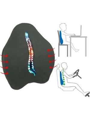 Figiza Visco-Elastik Yeni Nesil Anatomik Bel Ofis Sırt Destek Minderi Bel Yastığı