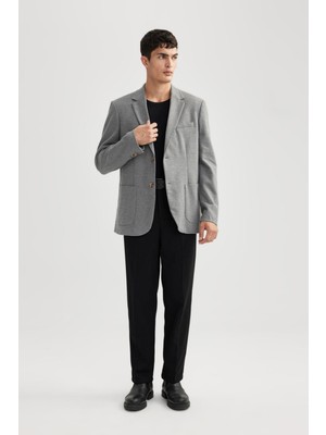 DeFacto Regular Fit Ceket Yaka Astarlı Düğmeli Cepli Blazer Ceket B0069AX23AU