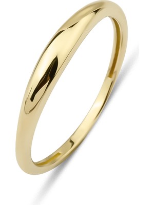 Kairos Jewelry 14 Ayar Altın Minimal Bombeli Alyans Yüzük KRS117-14GR