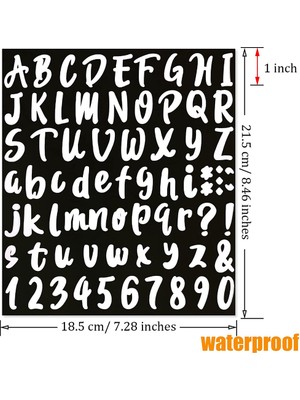 Sagrado 720 Parça 10 Yaprak Kendinden Yapışkanlı Vinil Etiket, Posta Kutusu Için Alfabe Harf Numarası Çıkartmaları, Kapı (Beyaz, 1 Inç) (Yurt Dışından)