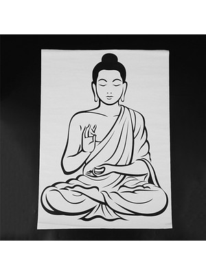 Sagrado Dıy Siyah Duvar Sticker Meditasyon Buda Çıkartması Çıkarılabilir Sanatsal Fresk Ev Dekor (Yurt Dışından)