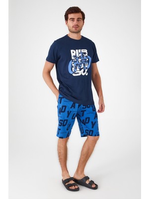 RolyPoly Burn Fat Not Oil Lacivert Erkek Bermuda Takım
