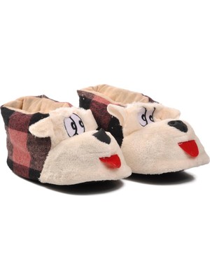 Ayakmod Köpekli Pembe-Siyah-Bej Kadın Panduf