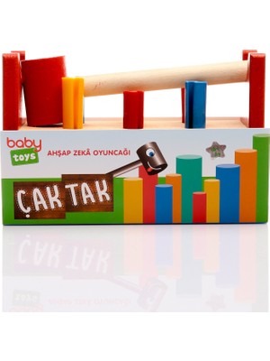 Baby Toys Montessori Ahşap Çak Tak Oyunu