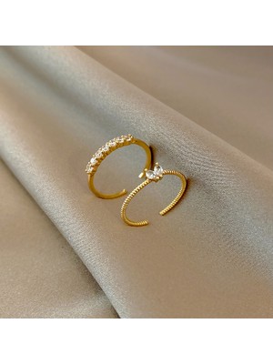 SJ Kadın Modası Yüzük Seti RING-J602 Gold (Yurt Dışından)