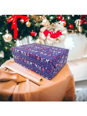 Roco Paper Co. Roco Paper Italyan Premium Yılbaşı Hediye Paketleme Ambalaj Kağıdı Rulo NO:445A 70*300 cm