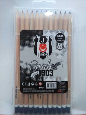 Timon Beşiktaş Lisanslı 12'li Kuru Boya Renkli Kalemler Plastik Ambalajda %100 Kalite Güvencesi