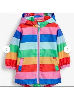 Nisay Boutique Gökkuşağı Renkli Mevsimlik Yağmurluk Rüzgarlık