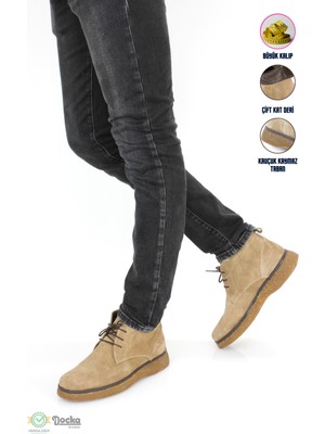 Doçka Erkek Iç Dış Deri Süet Bağcıklı Bot ER23/BT899
