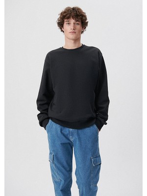 Mavi Bisiklet Yaka Siyah Sweatshirt