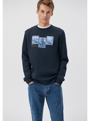 Mavi Bisiklet Yaka Lacivert Sweatshirt