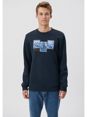 Mavi Bisiklet Yaka Lacivert Sweatshirt