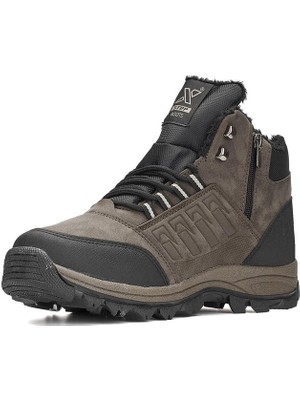 Maya Shoes Erkek Bağcıklı Fermuarlı Vizon Kahve Bot Outdoor Ayakkabı