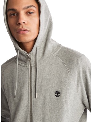 Timberland Gri Erkek Kapüşonlu Sweatshirt TB0A2F6Y0521_LOOPBACK Full Zip Hood