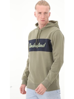 Timberland TB0A6FKM5901 Timberland Ls Cursive Hoodie Sweatshirt Regular Erkek Sweatshirt Haki