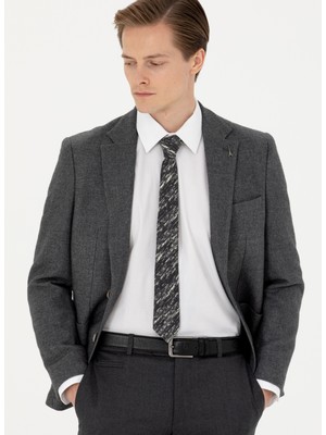 Cacharel Slim Fit Antrasit Erkek Düz Ceket New Tanu