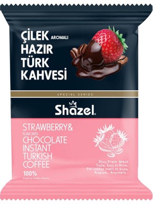 Shazel Özel Seri Çilekli Hazır Türk Kahvesi 100 gr x 10 Adet