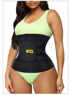 Sweet Sauna Termal Bel Korsesi Çelik Balenli  2XL - 3XL Siyah Renkli Hafif ve Esnek