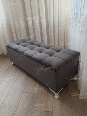 AldaGelsin Yeni Model Lüks Çizgi Kapitoneli Sandıklı Puf Bench (100*45)