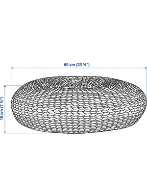 IKEA Rattan Muz Lifi Puf 60X18 cm Naturel Meridyendukkan Ev Dekorasyon Puf El Dokuması