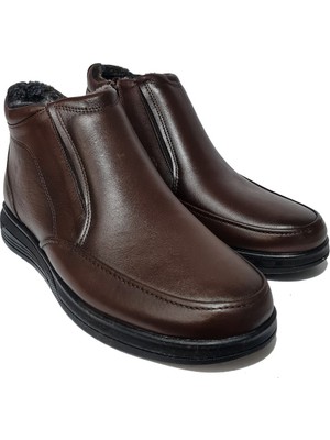 Öztürk Erkek Deri Içi Kürklü Bağcıksız Fermuarlı Kaymaz Taban Günlük Bot 203