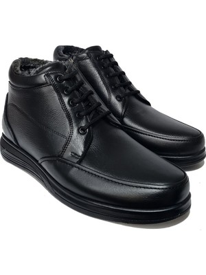 Öztürk Erkek Deri Içi Kürklü Bağcıklı Fermuarlı Kaymaz Taban Günlük Bot 203