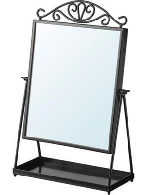 IKEA Karmsund Masa Makyaj Aynası Siyah Tepsili 27 x 43 cm