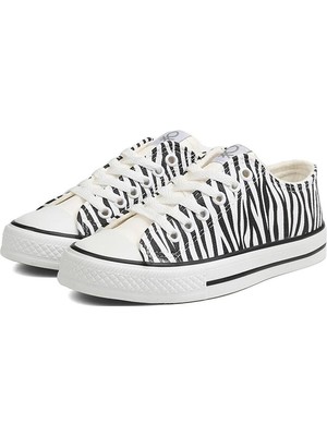 Benetton BN-30179 Kadın Sneaker Siyah-Beyaz