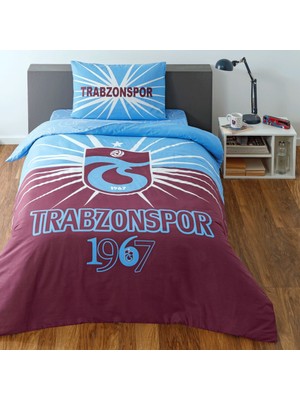 Taç Lisanslı Trabzonspor Light Glow Tek Kişilik Pamuk Nevresim Takımı