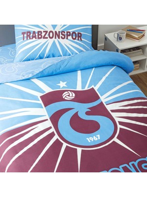 Taç Lisanslı Trabzonspor Light Glow Tek Kişilik Pamuk Nevresim Takımı