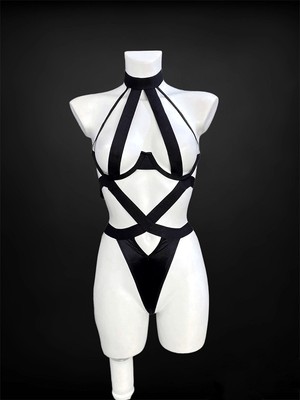 Gece İncisi Balenli Harness Bodysuit