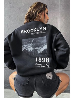 Only Trendwear 1898 Baskılı Bisiklet Yaka Sweatshirt