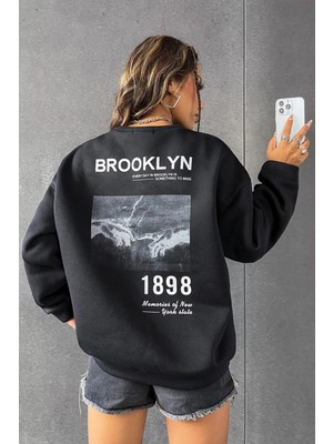 Only Trendwear 1898 Baskılı Bisiklet Yaka Sweatshirt